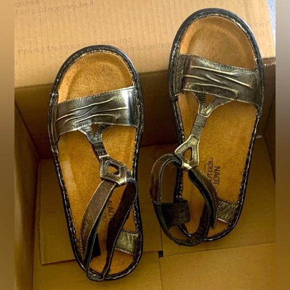 Naot Women's Bronze Leather Sandals - Picture 1 of 5